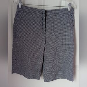 Peserico Black & White Gingham Flat Front Shorts